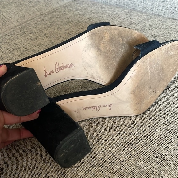 Sam Edleman Odilia Black Suede Scalloped Heels Size 10 - Picture 10 of 12